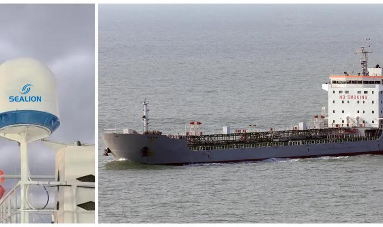 SEALION V60 Maritime VSAT Installation on an Oil Product Tanker